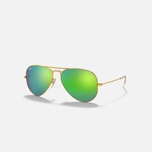 Ray Ban Aviator Green Flash Lenses Matte Gold
